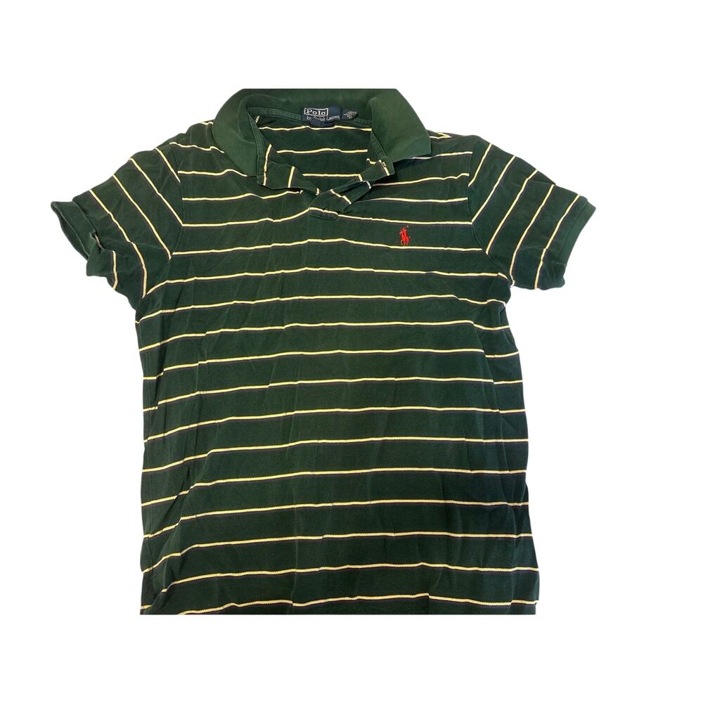 Polo Ralph Lauren Men’s Polo Shirt, L, Green Yellow Striped Casual